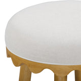 Oodle Performance Vegan Mohair Bar and Counter Stool - Cream / Natural Ash / Bar Height