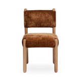 Bruno Thick Performance Chenille Straight Back Dining Chair - Bronze