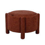 Bellamy Railroad Chenille Storage Stool With Reversible Tray Top - Brown