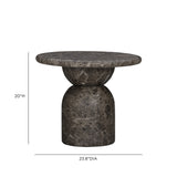 Cynthia Concrete Indoor/Outdoor Side Table - Dark Emperador Marble