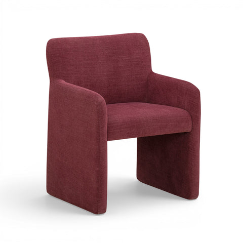 Crawley Performance Linen Chenille Dining Chair - Red Wine