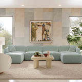 Travie 6-Piece Modular U-Sectional - Sea Blue
