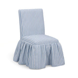Gertrude Striped Performance Linen Skirted Dining Chair - Blue