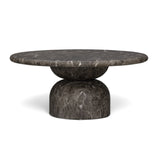 Cynthia 36" Concrete Indoor/Outdoor Coffee Table - Dark Emperador Marble