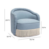 Pamela Tasseled Lounge Accent Chair - Blue