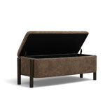 Abby 52" Nubby Fabric Storage Bench - Brown