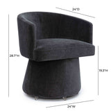 Kristen Rolling Desk Chair - Black