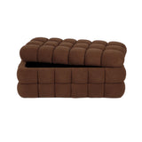 Anita 39" Faux Shearling Storage Bench With Reversible Tray Top - Brown