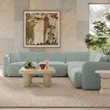 Travie 5-Piece Modular L-Sectional - Sea Blue