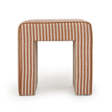 Byron Square Cotton Jute Ottoman - Terracotta