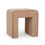 Byron Square Cotton Jute Ottoman - Terracotta