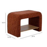 Alvie Railroad Chenille Storage Side Table - Copper