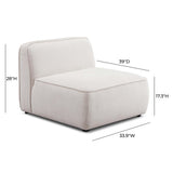 Travie Modular Armless Chair - White Sand