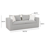 Salty 85" Indoor/Outdoor Sofa - Black Stripes