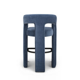 Malone Performance Chenille Stool - Blue Denim / Bar Height