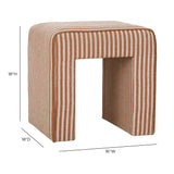 Byron Square Cotton Jute Ottoman - Terracotta