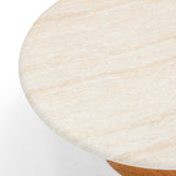 Cynthia 36" Concrete Indoor/Outdoor Coffee Table - Travertine/Walnut Brown