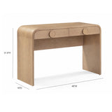 Moonrise 48" Natural Ash 2-Drawer Desk