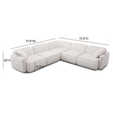 Travie 5-Piece Modular L-Sectional - White Sand