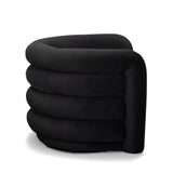 Curves Performance Velvet Swivel Accent Chair - Black