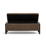 Abby 52" Nubby Fabric Storage Bench - Brown