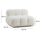 Calliope Performance Modular Armless Chair - Cream