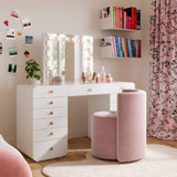 Alyssa Rolling Desk Chair - Pink