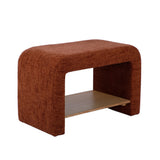Alvie Railroad Chenille Storage Side Table - Copper