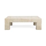 Roxanne 46" Faux Travertine Indoor/Outdoor Concrete Coffee Table