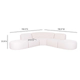 Gorge 5-Piece Modular Euro Sectional - Cream