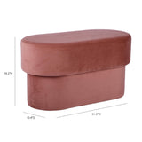 Andrea Performance Velvet Storage Bench (31"-50") - Salmon / 31"