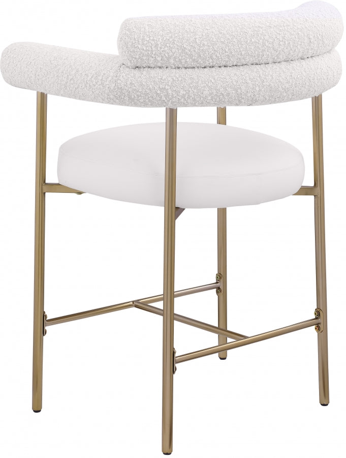 Blake Vegan Leather And Boucle Fabric Upholstered Counter Stool — 994-C - Cream - 994Cream-C alternate view 3