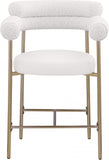 Blake Vegan Leather And Boucle Fabric Upholstered Counter Stool — 994-C - Cream - 994Cream-C alternate view 4