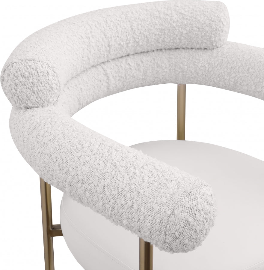 Blake Vegan Leather And Boucle Fabric Upholstered Counter Stool — 994-C - Cream - 994Cream-C alternate view 6