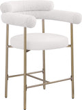 Blake Vegan Leather And Boucle Fabric Upholstered Counter Stool — 994-C - Cream - 994Cream-C