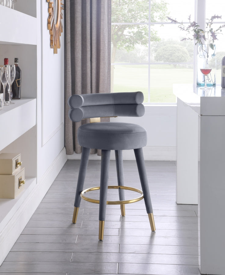 Fitzroy Velvet Upholstered Counter Stool — 798-C - Grey - 798Grey-C alternate view 1
