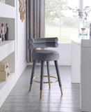Fitzroy Velvet Upholstered Counter Stool — 798-C - Grey - 798Grey-C alternate view 1