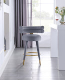 Fitzroy Velvet Upholstered Counter Stool — 798-C - Grey - 798Grey-C alternate view 2