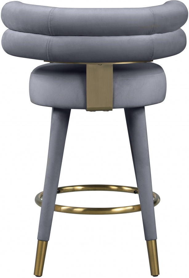 Fitzroy Velvet Upholstered Counter Stool — 798-C - Grey - 798Grey-C alternate view 3