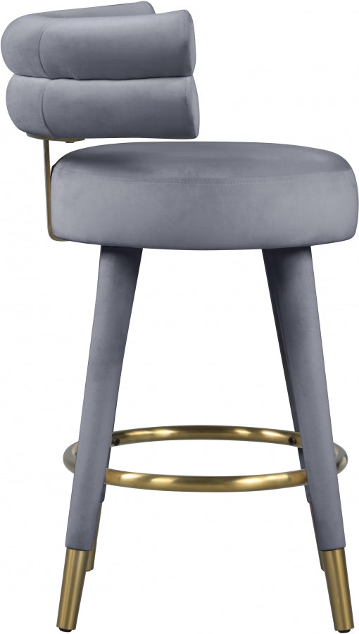 Fitzroy Velvet Upholstered Counter Stool — 798-C - Grey - 798Grey-C alternate view 4