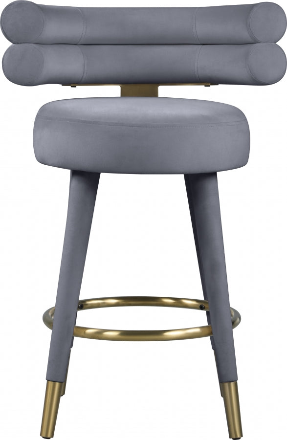 Fitzroy Velvet Upholstered Counter Stool — 798-C - Grey - 798Grey-C alternate view 5