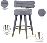 Fitzroy Velvet Upholstered Counter Stool — 798-C - Grey - 798Grey-C Infographic