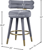 Fitzroy Velvet Upholstered Counter Stool — 798-C - Grey - 798Grey-C Dim