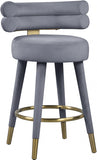 Fitzroy Velvet Upholstered Counter Stool — 798-C - Grey - 798Grey-C