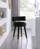 Fitzroy Velvet Upholstered Counter Stool — 798-C - Black - 798Black-C alternate view 1
