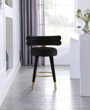 Fitzroy Velvet Upholstered Counter Stool — 798-C - Black - 798Black-C alternate view 2