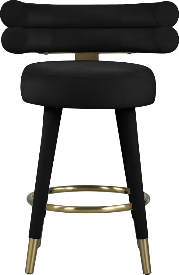 Fitzroy Velvet Upholstered Counter Stool — 798-C - Black - 798Black-C alternate view 5