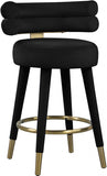 Fitzroy Velvet Upholstered Counter Stool — 798-C - Black - 798Black-C