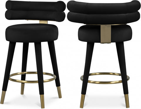 Fitzroy Velvet Upholstered Counter Stool — 798-C (Set of 2)