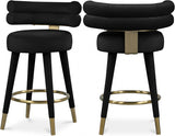 Fitzroy Velvet Upholstered Counter Stool — 798-C - Black - 798Black-C Double Chair